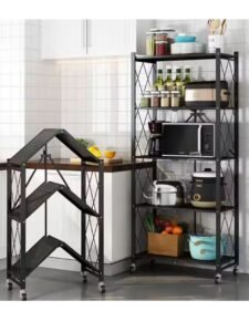 Estante Plegable de 5 Niveles con Ruedas