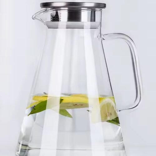 Jarra de Vidrio Borosilicato 1.7L con Tapa de Acero Inoxidable