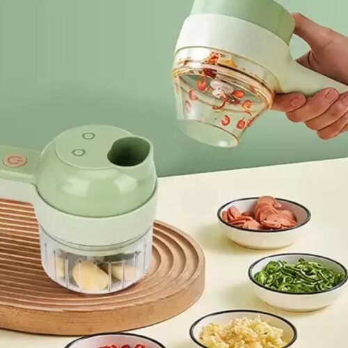 Cortador de Verduras Eléctrico 4 en 1 Inalámbrico – Picadora y Trituradora de Alimentos 40W