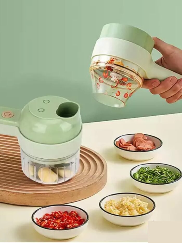 Cortador de Verduras Eléctrico 4 en 1 Inalámbrico – Picadora y Trituradora de Alimentos 40W